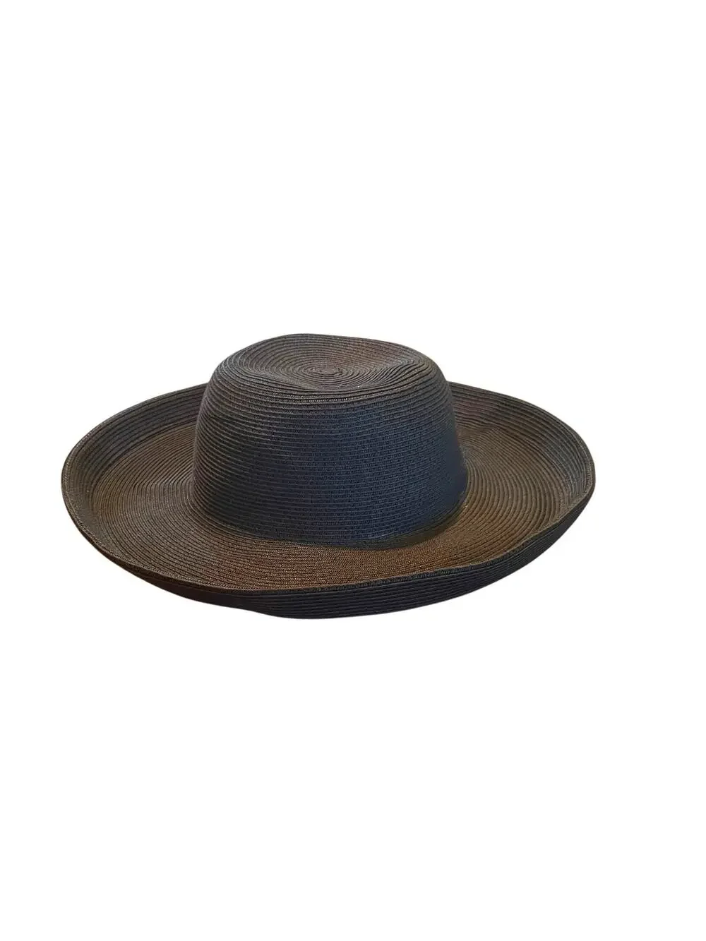 Kathy Jeanne Black Floppy Wide Brim Straw Sun Hat, One Size